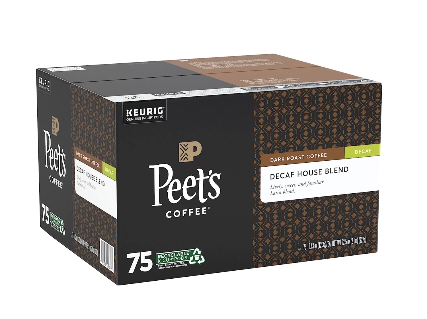 (image for) Peet's Decaf House Blend 75 K-Cups